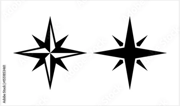 Fototapeta Wind rose retro design isolated. Compass star navigation dial. Vector stock illustration