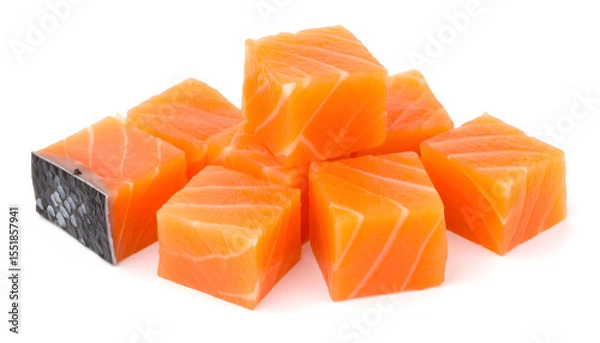 Fototapeta Raw Salmon Chunks
