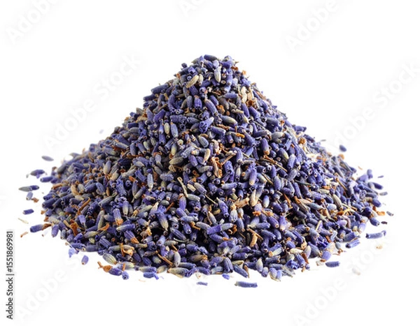 Obraz Heap of aromatic dried lavender buds offering calming herbal experience on transparent background