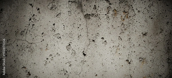 Fototapeta Grunge-style old concrete wall texture featuring dirt, cracks, and natural wear, perfect for backgrounds and design overlays. 