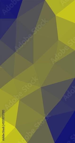 Fototapeta Yellow and Blue shading Low Polygon background Abstract Vertical illustration Triangular design