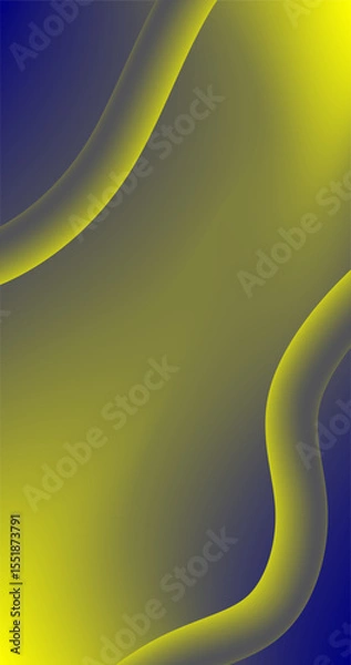 Fototapeta Gradient Vertical Abstract background with yellow and blue wavy lines Vector illustration Mobile Wallpaper Design