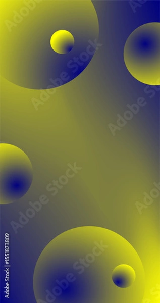 Fototapeta Blue Yellow Gradient Spheres Abstract Background Vector illustration Vertical Mobile Phone Wallpaper design