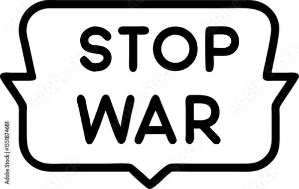 Fototapeta stop war vector outline icon on white or transparent background. Military Solid Editable Icon