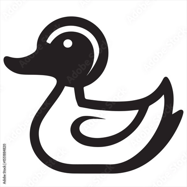 Fototapeta Minimal Duck Logo Design, Elegant Silhouette Style Vector Art for Modern Branding, Business Identity, and Clean, Nature-Inspired Logo Concepts

