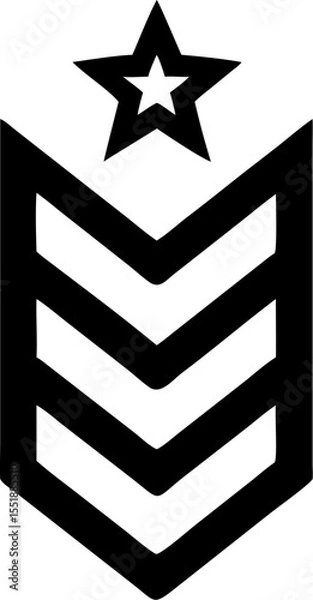 Fototapeta military rank vector outline icon on white or transparent background. Military Solid Editable Icon