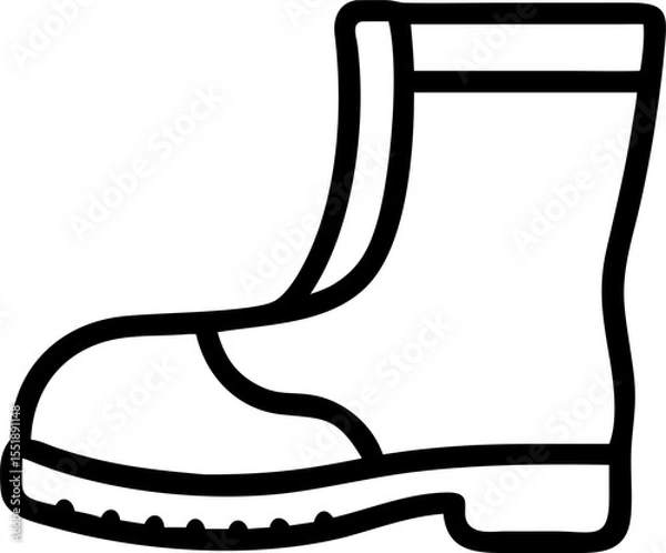 Fototapeta boots vector outline icon on white or transparent background. Military Solid Editable Icon