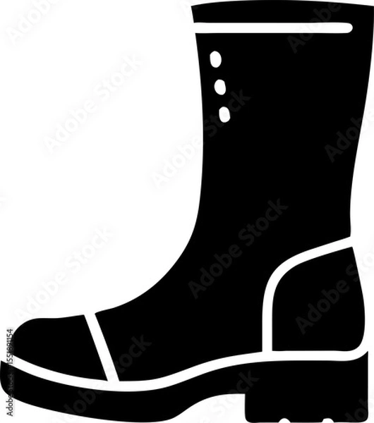 Fototapeta boots vector outline icon on white or transparent background. Military Solid Editable Icon