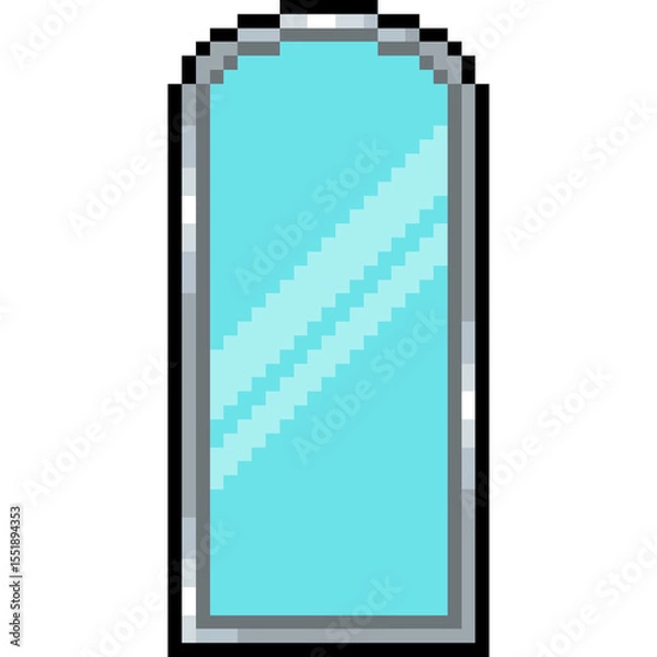 Obraz Pixel Art of Arched Wall Mirror. minimal luxury standing mirror