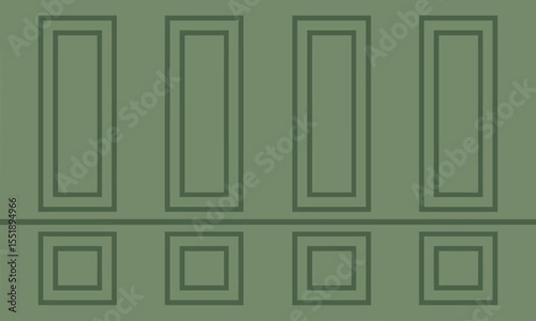 Obraz Classic Green Wall Panel Background with Decorative Molding