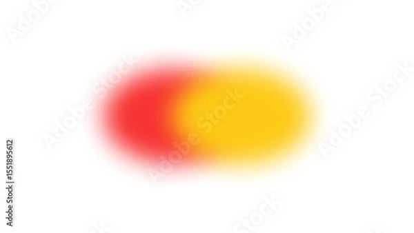 Fototapeta Blurred red and yellow oval gradient with transparent background