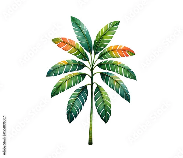Fototapeta Tropical Banana Palm Tree Isolated PNG on a Transparent Background