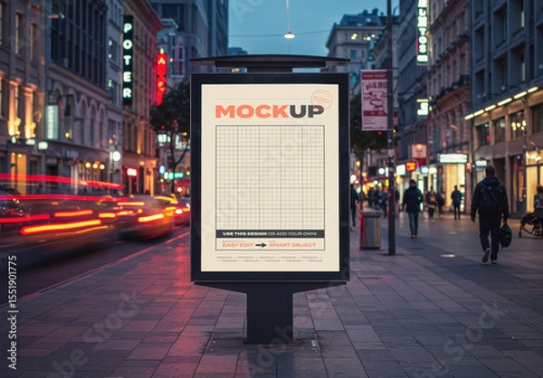 Obraz Street Backlight Billboard Mockup