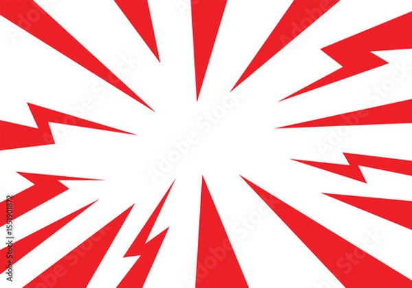 Fototapeta Abstract pixel art coloured ray beams and flash lightening on white background. Manga Sunburst Energy Time Speed Rays Animation. Anime background speed of stripes in pix elated style 
