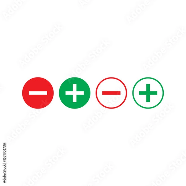 Fototapeta minus plus button icon