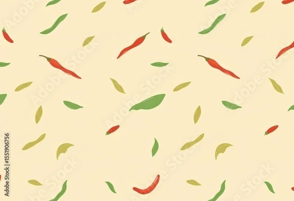 Obraz Whimsical Vegetable Pattern with Creative Shapes