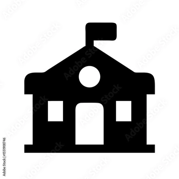 Fototapeta school building icon vector illustration
