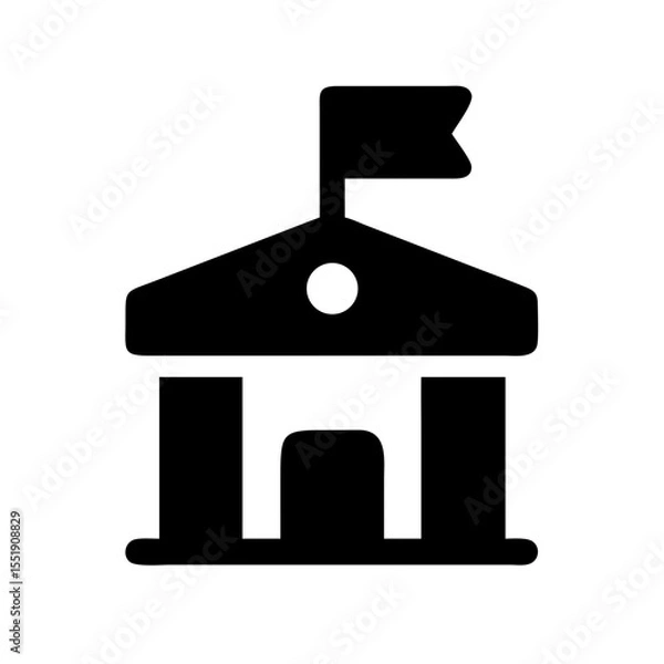 Fototapeta high school building icon vector illustration