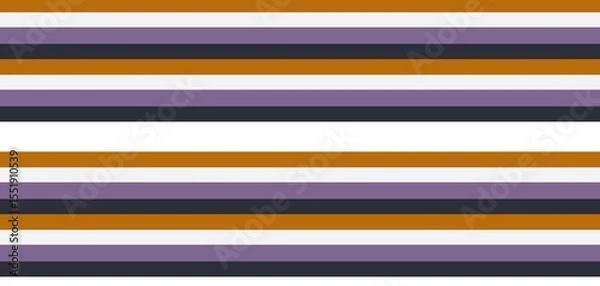 Fototapeta Seamless Horizontal Striped Pattern in Orange, Purple, and Black with Clean White Spaces for Modern Textile and Web Design. Illustration