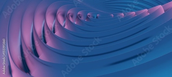 Obraz Abstract blue background curved pattern in design 3d render