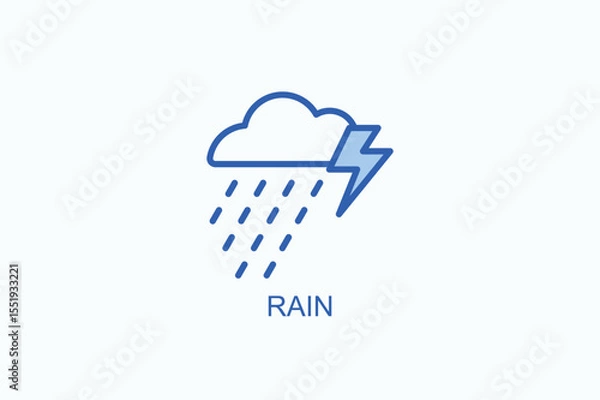 Obraz Rain Icon Or Logo Isolated Vector Illustration
