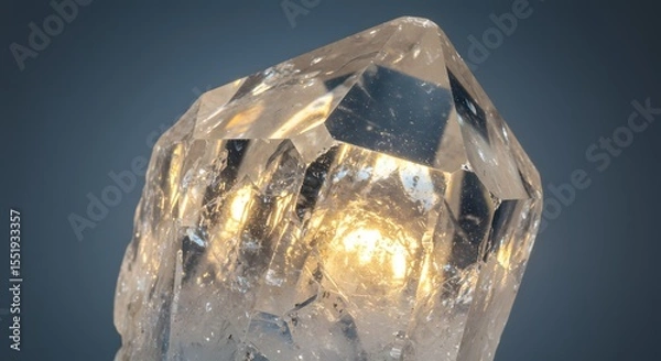 Fototapeta Luminous Clear Quartz Crystal A Stunning Display of Nature's Geometry
