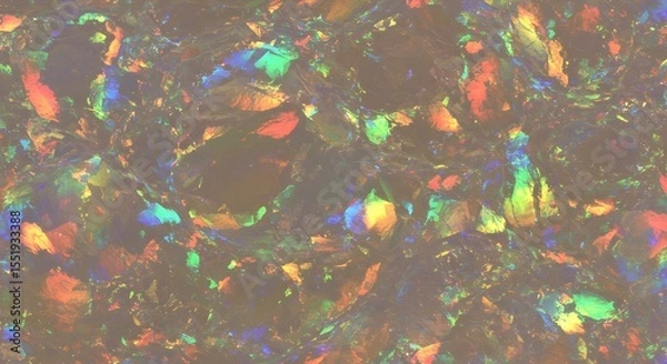 Fototapeta Microscopic View of Iridescent Opal A Colorful Gemstone Texture