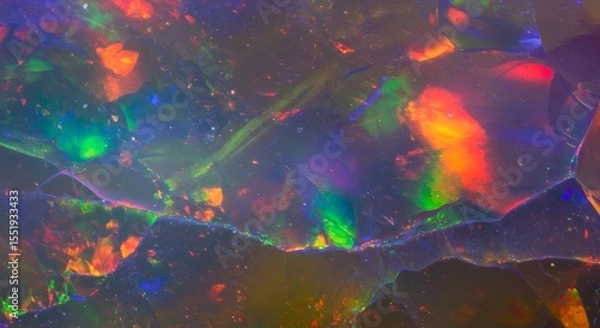 Fototapeta Vibrant Spectrum Close-Up of Opal's Iridescent Colors and Play-of-Color