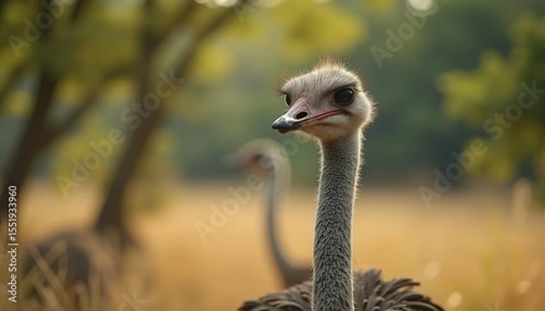 Obraz Ostrich in Tall Grass