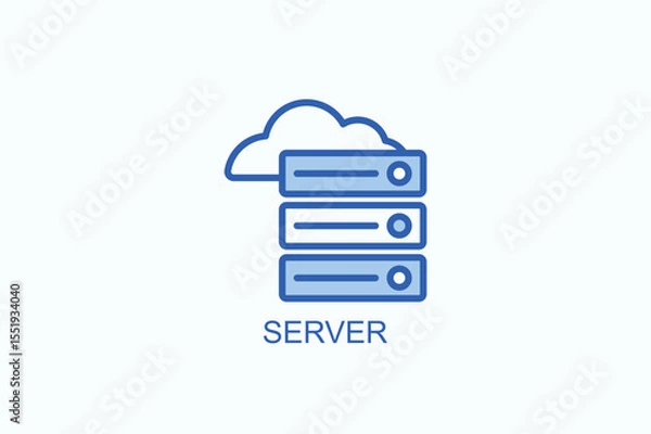 Obraz Server Icon Or Logo Isolated Vector Illustration