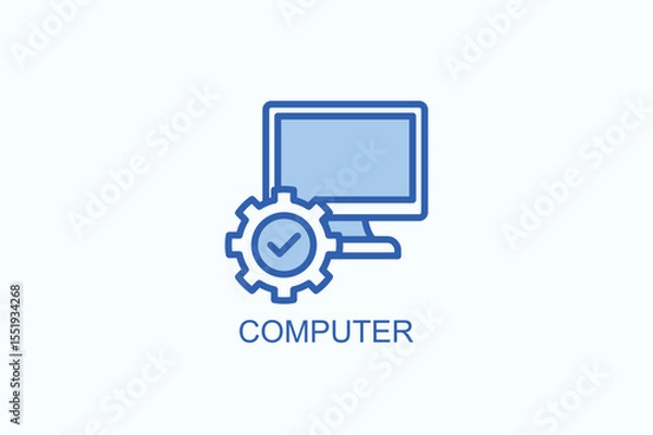 Obraz Computer Icon Or Logo Isolated Vector Illustration