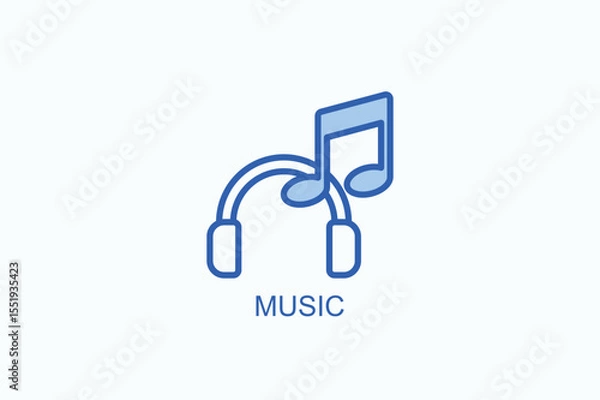 Obraz Music Icon Or Logo Isolated Vector Illustration