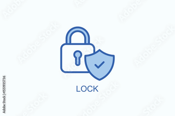 Obraz Lock Icon Or Logo Isolated Vector Illustration