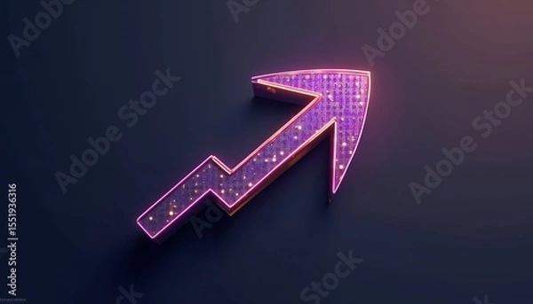 Obraz Neon Arrow Pointing Up