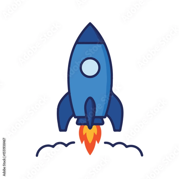 Obraz flat vector icon, Classic Rocket Takeoff icon, suitable for infographic and app design