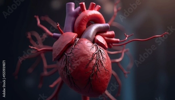 Obraz Human Heart Anatomy Illustration