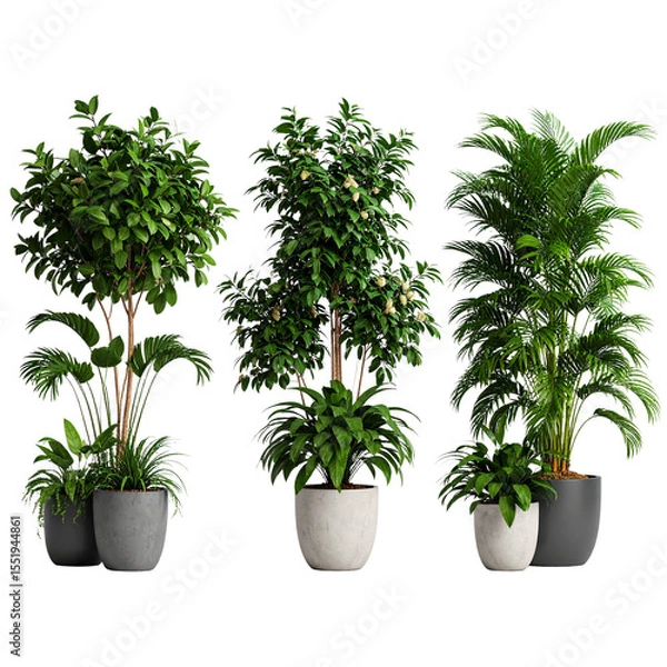 Fototapeta Beautiful Indoor Decorative Plant Modeled in High-Detail 3D, Perfect for Architectural Visualization.