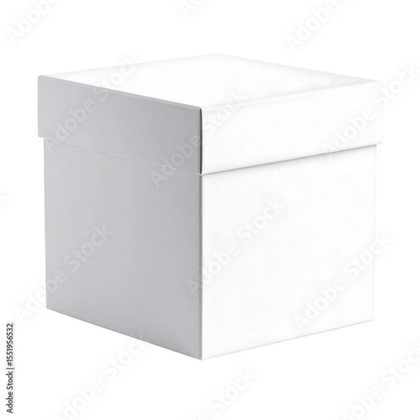 Fototapeta Minimalist white box packaging studio setting product photography clean environment top view