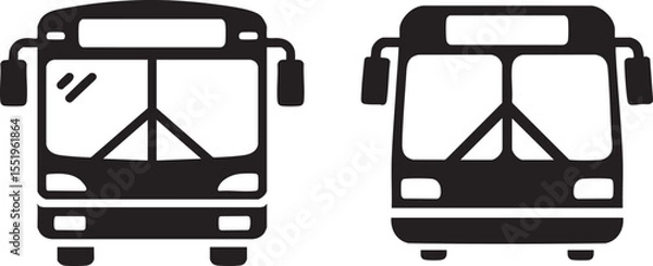 Fototapeta Detailed Bus Icon Illustration Depicting Public Transportation and Urban Mobility, Ideal for Transportation Apps and City Navigation Systems, Black and White Design