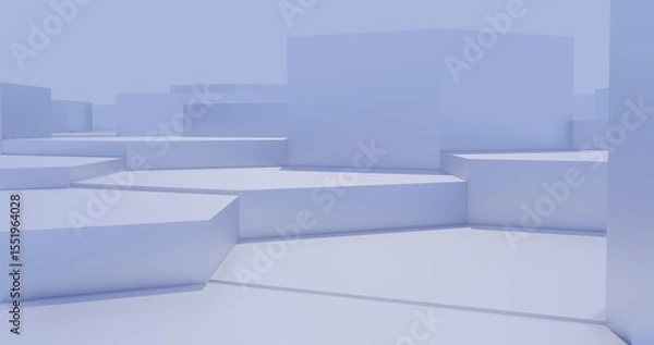 Obraz 3d render abstract architecture background building geometric shape
