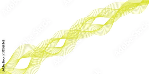 Fototapeta Abstract wavy green stream element for design on transparent background isolated. green lines vector illustration. Curved wave. Abstract wave element for design