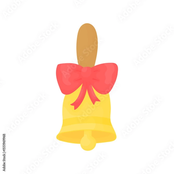 Obraz Bell with red bow. Back to school concept. September 1st holiday.
