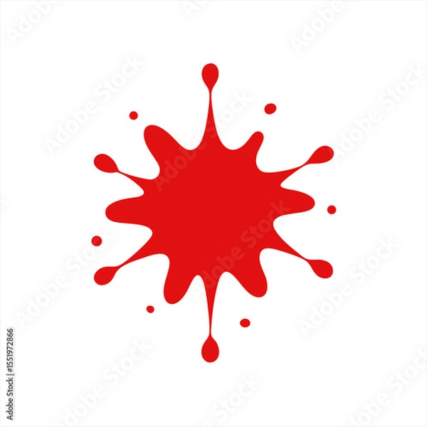 Fototapeta minimalist blood splatter drawing isolated on white background 2 on transparent background