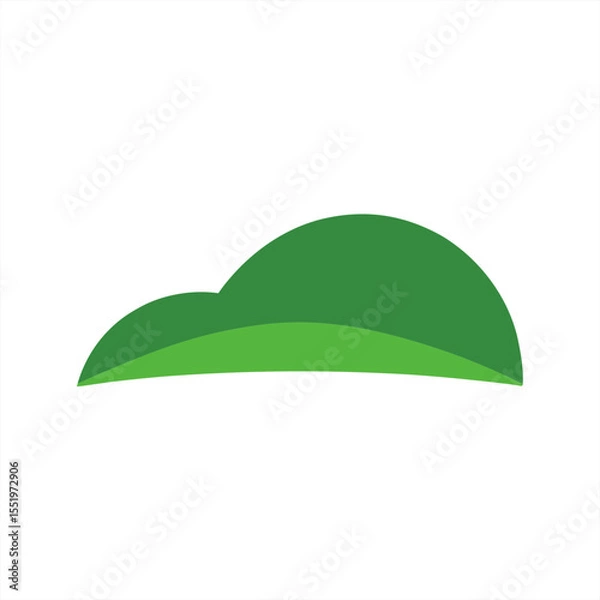 Fototapeta minimalist grass hill landscape illustration on white background 4 on transparent background