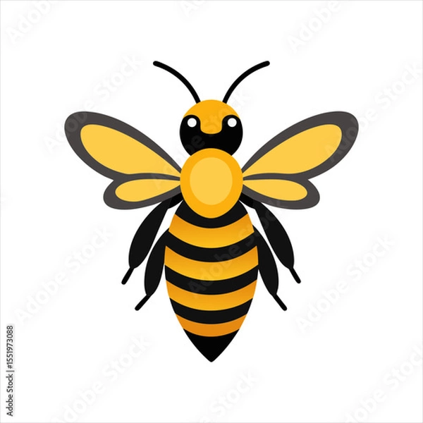 Fototapeta realistic honey bee clipart on white background on transparent background