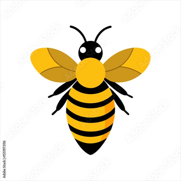 Fototapeta realistic honey bee clipart on white background on transparent background
