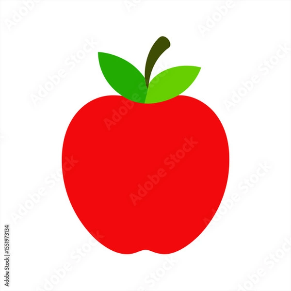 Fototapeta red apple vector illustration on white background on transparent background