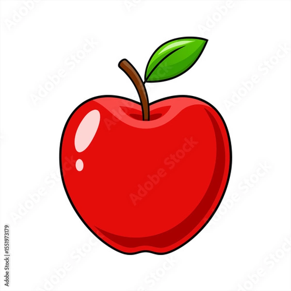 Fototapeta red apple vector illustration on white background on transparent background