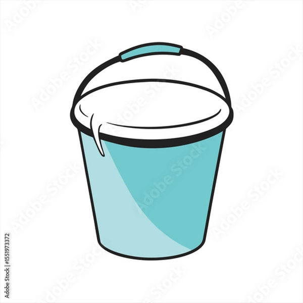 Fototapeta sketch style bucket illustration on white canvas on transparent background