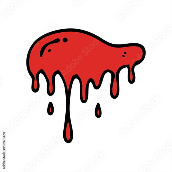 Fototapeta sketchy blood stain art in doodle style on white background on transparent background